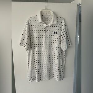 Under Armour Men's White Polo with Navy Accents